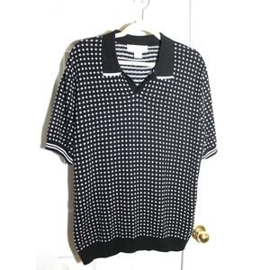 Frederik Anderson Copenhagen Black & White Print SS Pullover Sweater sz XL